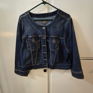 torrid Dark Indigo Collarless Jean Jacket